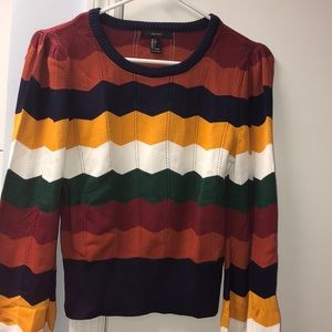 Long sleeve colored striped sweater